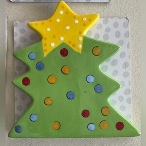 Happy Everything Ceramic Plate Mini Christmas Tree Attachment
